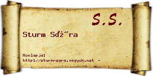 Sturm Sára névjegykártya