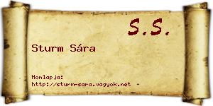 Sturm Sára névjegykártya